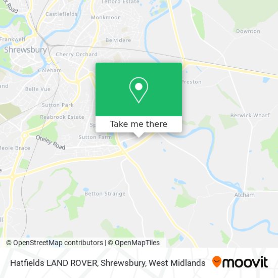 Hatfields LAND ROVER, Shrewsbury map