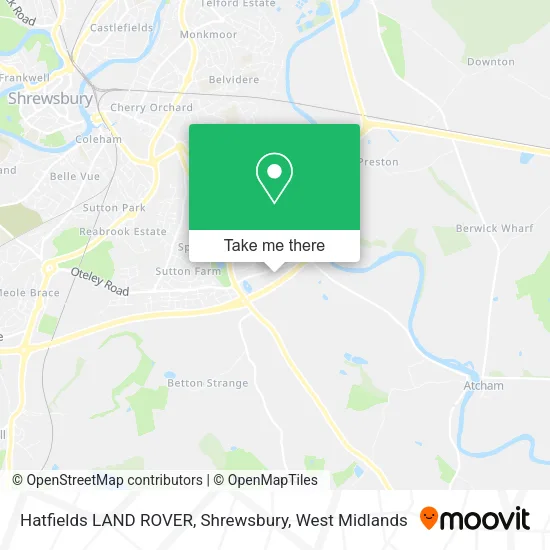 Hatfields LAND ROVER, Shrewsbury map