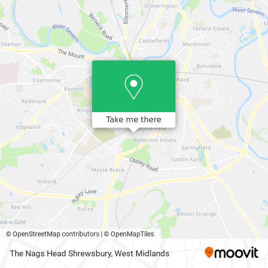 The Nags Head Shrewsbury map