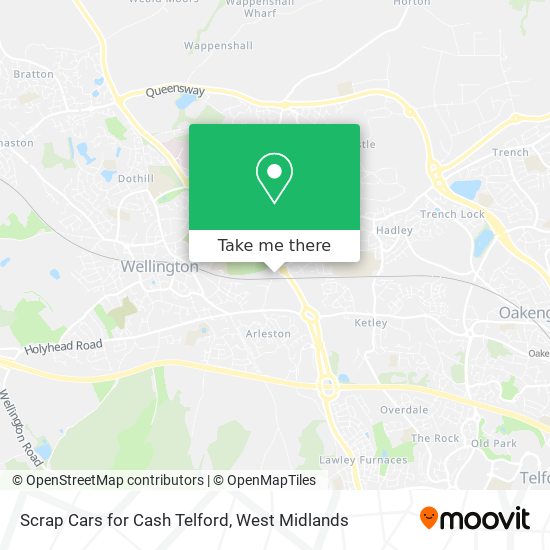 Scrap Cars for Cash Telford map