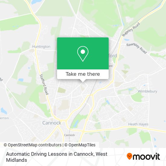 Automatic Driving Lessons in Cannock map