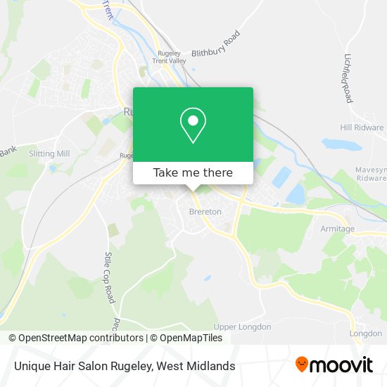 Unique Hair Salon Rugeley map