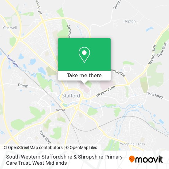 South Western Staffordshire & Shropshire Primary Care Trust map