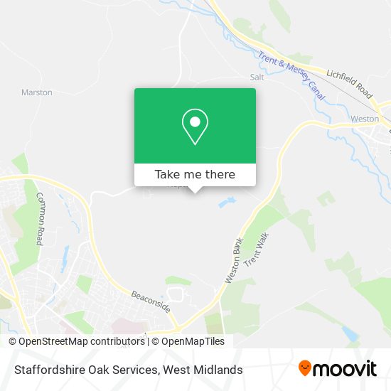 Staffordshire Oak Services map