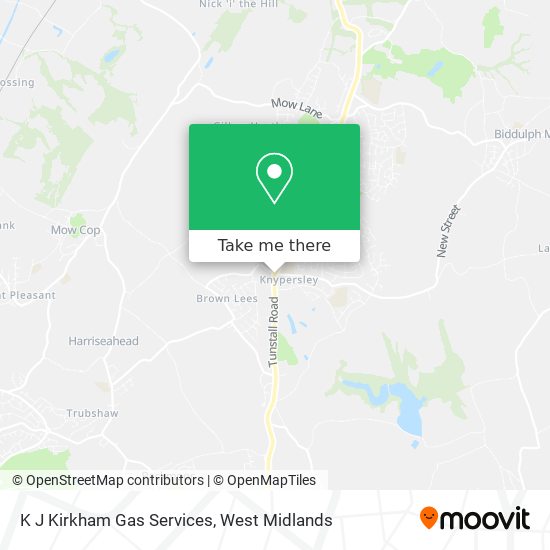 K J Kirkham Gas Services map
