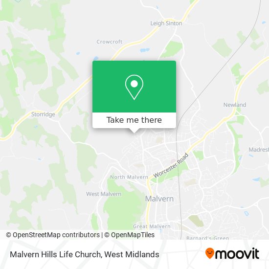 Malvern Hills Life Church map