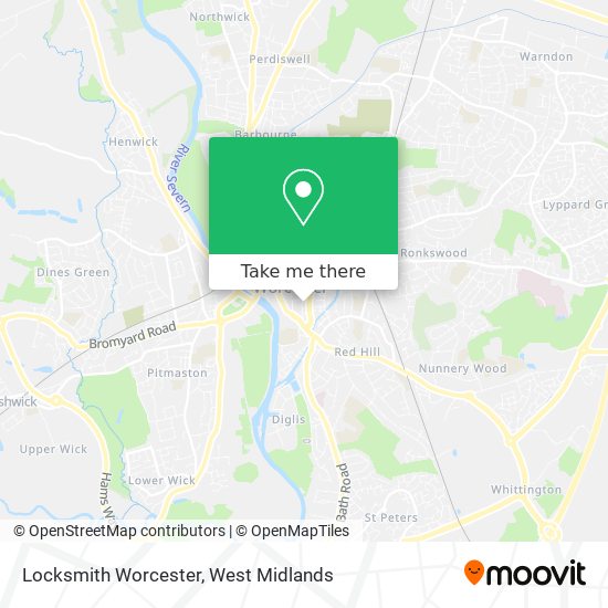 Locksmith Worcester map