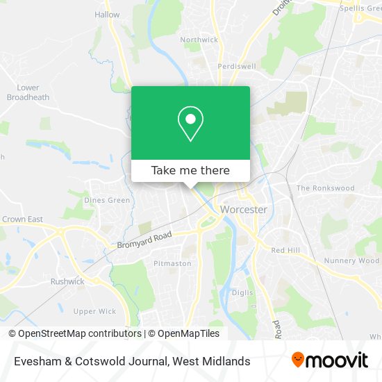 Evesham & Cotswold Journal map