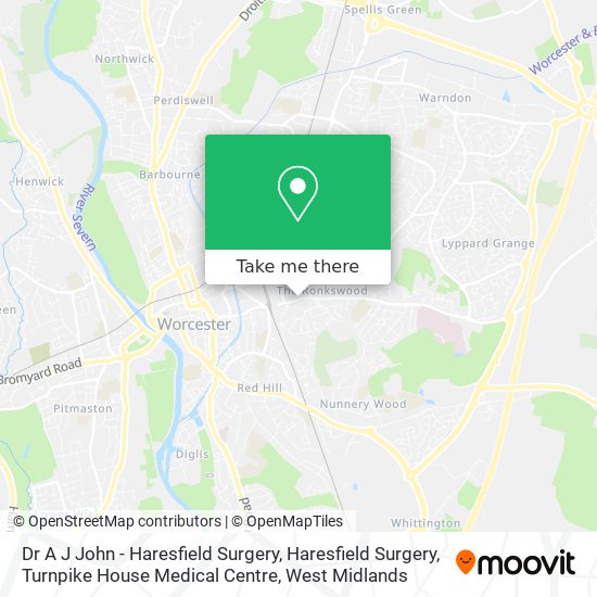 Dr A J John - Haresfield Surgery, Haresfield Surgery, Turnpike House Medical Centre map