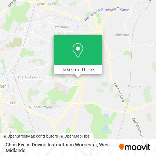 Chris Evans Driving Instructor in Worcester map