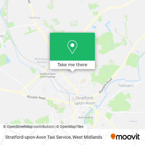 Stratford-upon-Avon Taxi Service map