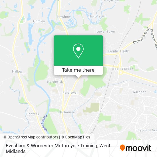 Evesham & Worcester Motorcycle Training map