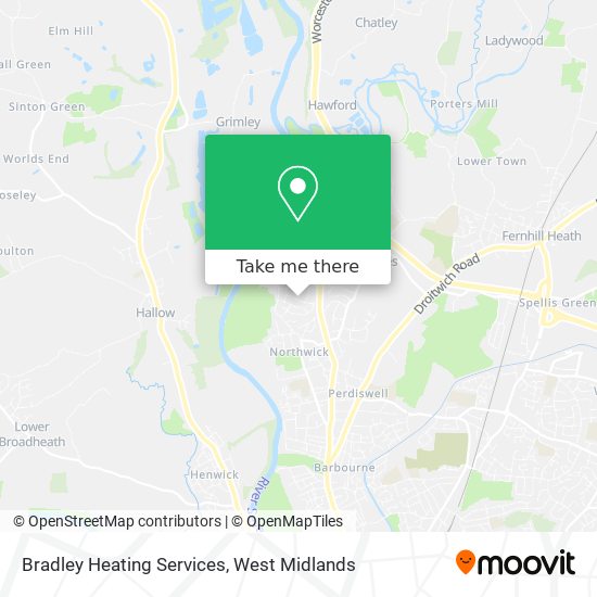 Bradley Heating Services map