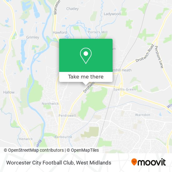 Worcester City Football Club map