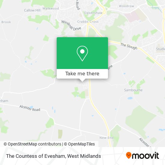 The Countess of Evesham map