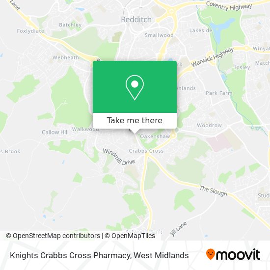 Knights Crabbs Cross Pharmacy map