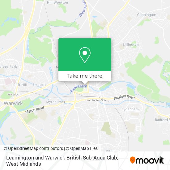 Leamington and Warwick British Sub-Aqua Club map