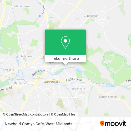 Newbold Comyn Cafe map