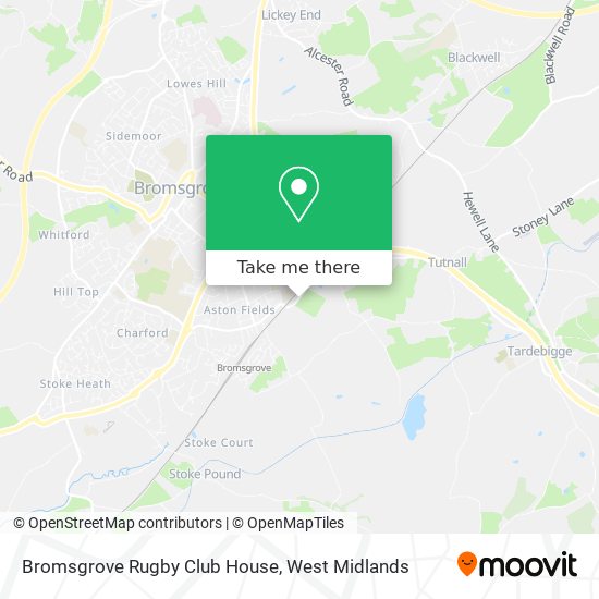 Bromsgrove Rugby Club House map
