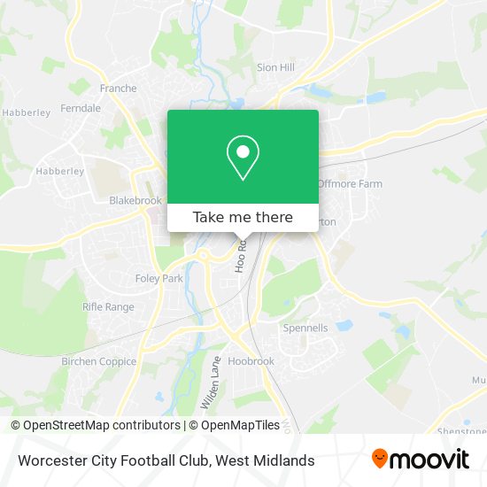 Worcester City Football Club map