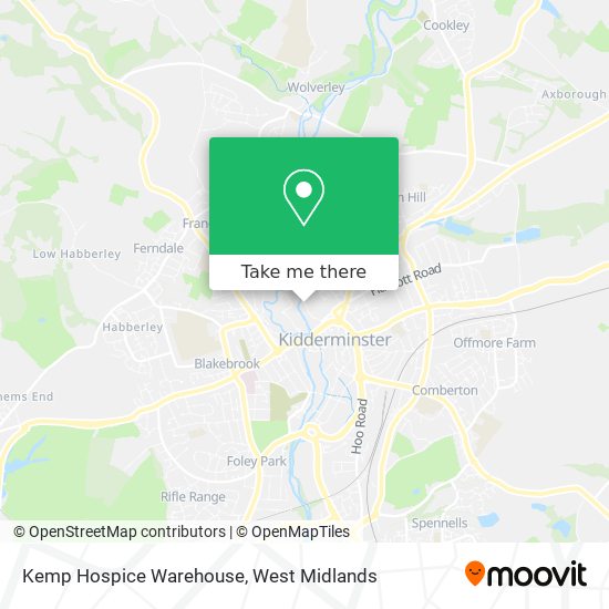 Kemp Hospice Warehouse map