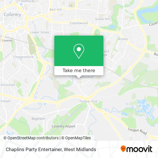 Chaplins Party Entertainer map