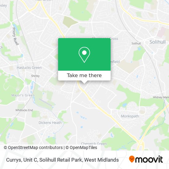 Currys, Unit C, Solihull Retail Park map