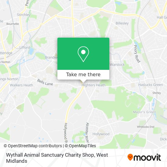 Wythall Animal Sanctuary Charity Shop map