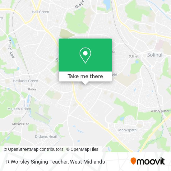 R Worsley Singing Teacher map