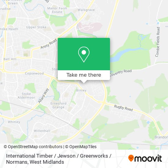 International Timber / Jewson / Greenworks / Normans map