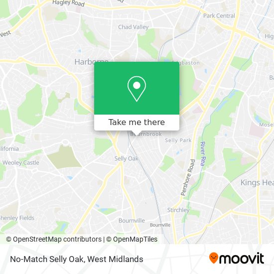 No-Match Selly Oak map