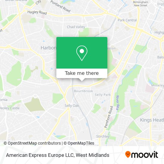 How to get to American Express Europe LLC in Edgbaston by Bus or Train?