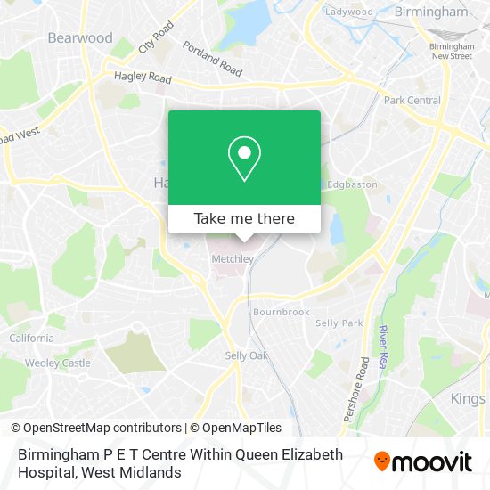 Birmingham P E T Centre Within Queen Elizabeth Hospital map