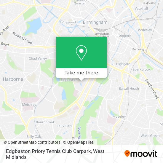 Edgbaston Priory Tennis Club Carpark map