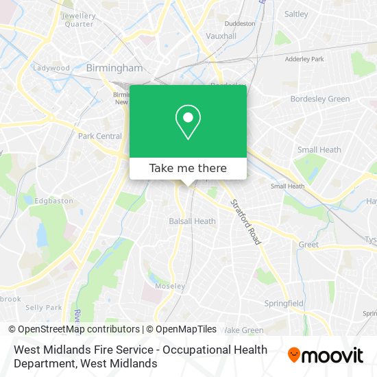 West Midlands Fire Service - Occupational Health Department map