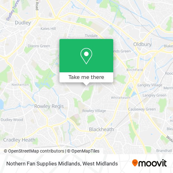 Nothern Fan Supplies Midlands map