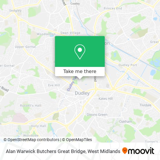 Alan Warwick Butchers Great Bridge map