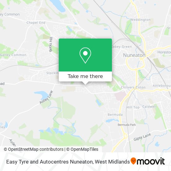 Easy Tyre and Autocentres Nuneaton map