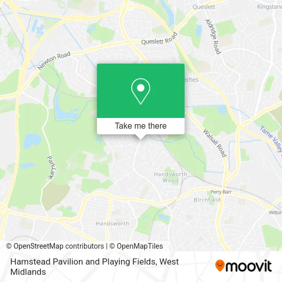 Hamstead Pavilion and Playing Fields map