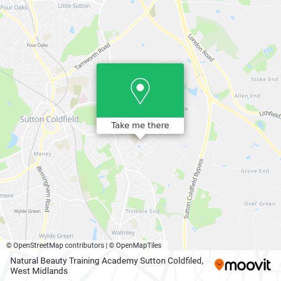Natural Beauty Training Academy Sutton Coldfiled map