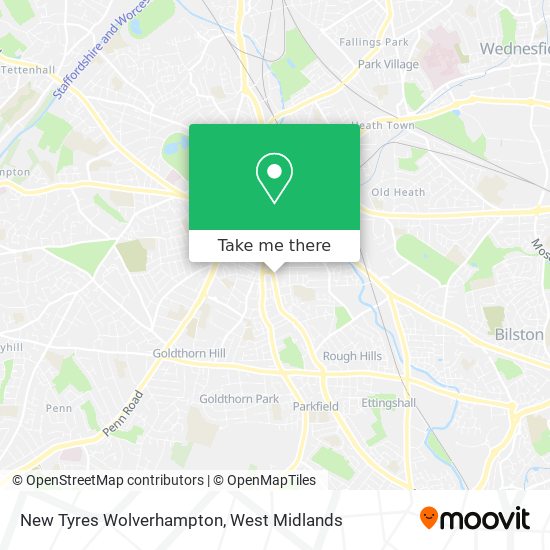 New Tyres Wolverhampton map