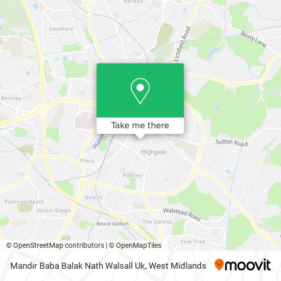 Mandir Baba Balak Nath Walsall Uk map