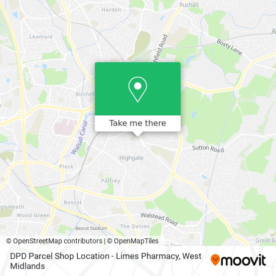 DPD Parcel Shop Location - Limes Pharmacy map