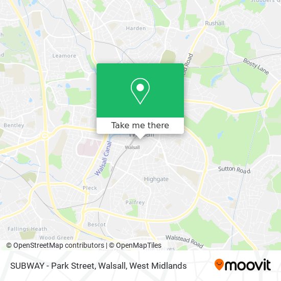 SUBWAY - Park Street, Walsall map