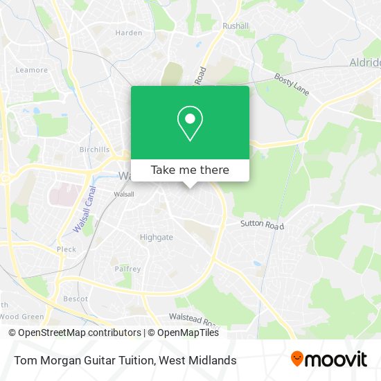 Tom Morgan Guitar Tuition map