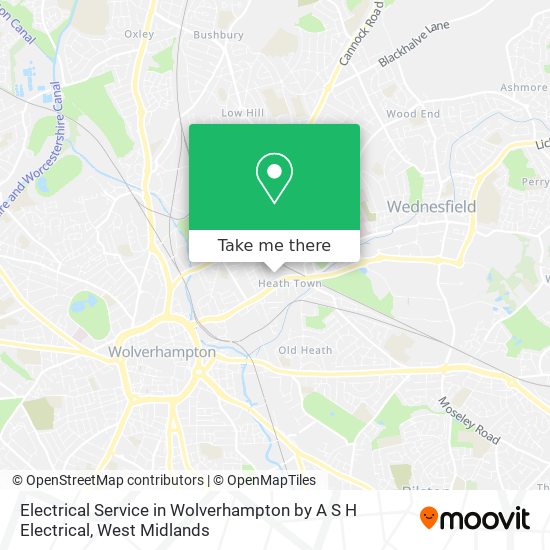 Electrical Service in Wolverhampton by A S H Electrical map
