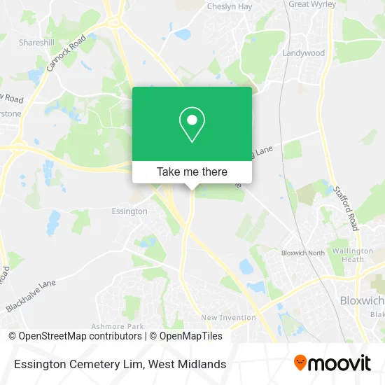Essington Cemetery Lim map
