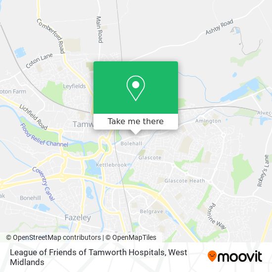 League of Friends of Tamworth Hospitals map