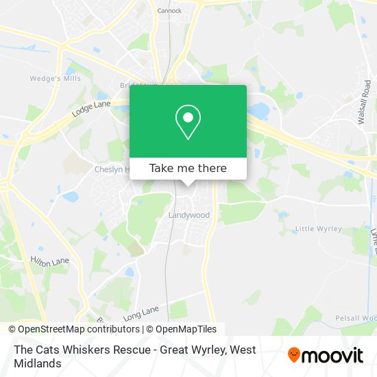 The Cats Whiskers Rescue - Great Wyrley map