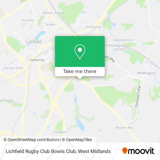 Lichfield Rugby Club Bowls Club map